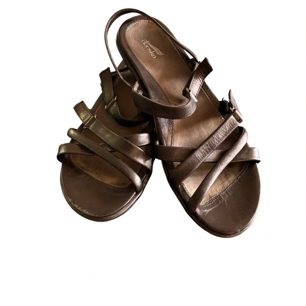 Dansko Cailey Women’s  Black Nappa Leather Sandal Shoe 40/9.5-10 Strappy Casual